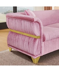 Streamdale Furniture 61.8" Modern Velvet Loveseat Sofa with 2 Pillows