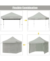 Sugift 10 x 10 Feet Pop Up Gazebo with Five Removable Zippered Sidewalls and Awning