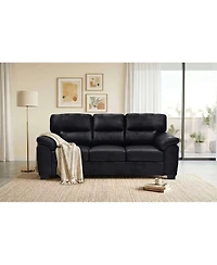 Streamdale Furniture 81" Modern Foil Fabric 3-Seater Sofa with Triangular Legs
