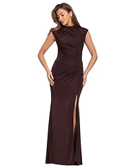 Betsy & Adam Women's Mock Neck Gown
