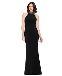 Betsy & Adam Women's Halter Neck Stud Jersey Dress