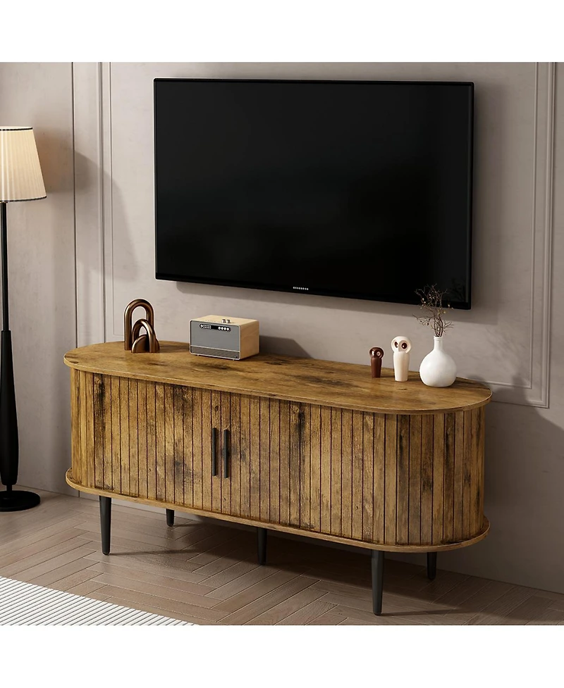 Streamdale Furniture 47" Modern Tv Console with Storage and Sliding Door