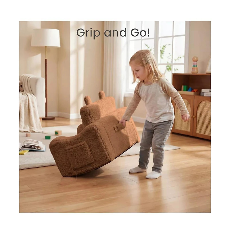 Kinder King 2-in-1 Toddler Sofa Chair Converts to Flip-Open Lounger Bed