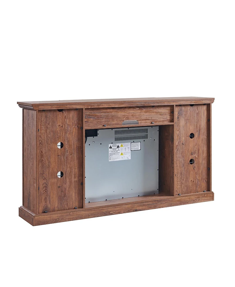 Streamdale Furniture 65" Fireplace Tv Stand for TVs up to 75" with 28" Electric Fireplace and Led