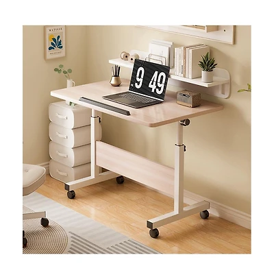 homfan Adjustable Standing Desk on Wheels, 31.5"x15.7" Foldable Laptop Table with Locking Casters