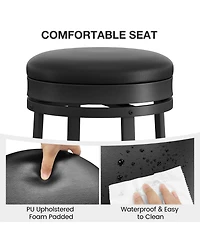 Set of 1/2/4 24 Inch Swivel Counter Height Bar Stools, Backless Round Pu Leather Seat