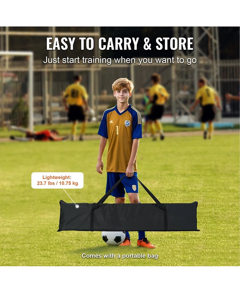 Vevor 12x6FT Soccer Rebounder Net Iron Soccer Training Equipment Portable Bag