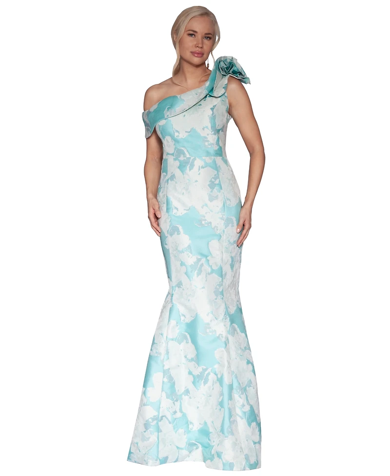 White Tie by Shani Women's One-Shoulder Gown