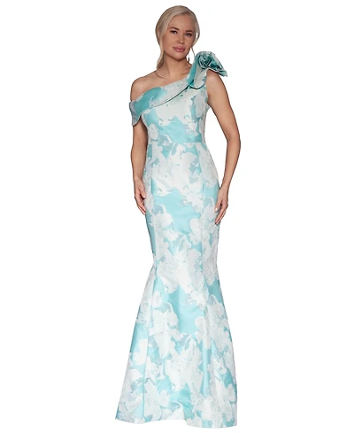 White Tie by Shani Women's One-Shoulder Gown