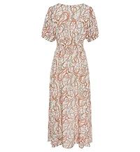Lascana Women's Printed Puff Sleeve Maxi Dress