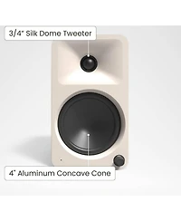 Kanto ORA4 140W Powered Reference Speakers, 4" Woofers, Bluetooth 5.0, Usb-c, Bi-Amplified, Pair, Matte Cream