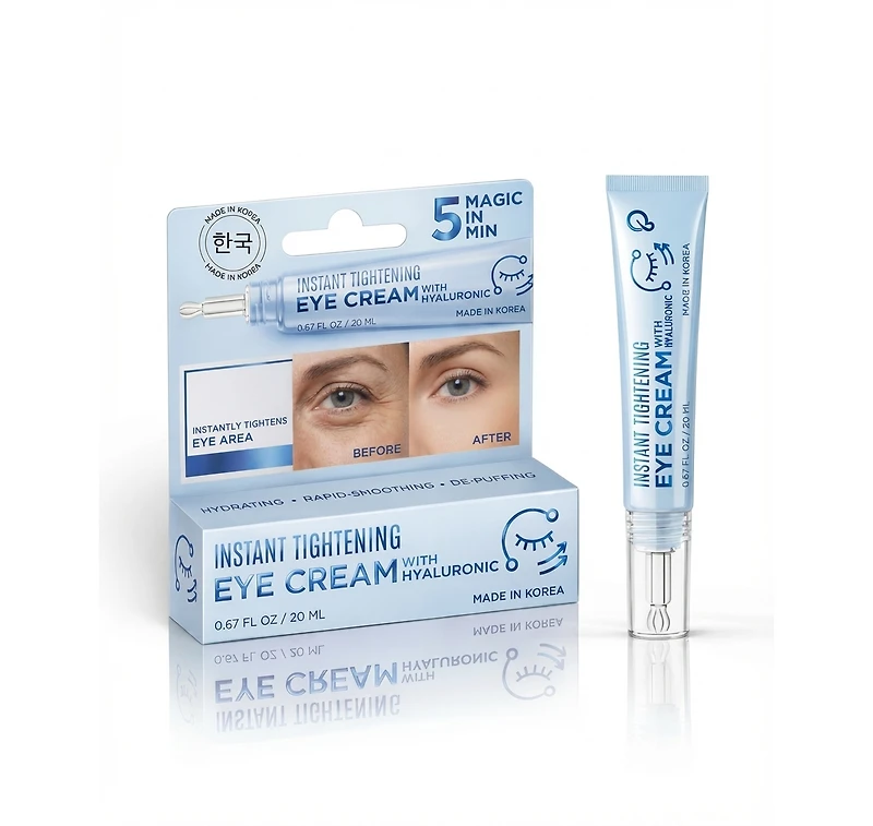 Lovery Korean Skin Care Hyaluronic Eye Cream, Instant Tightening and Hydrating, Firming and Depuffing Korean Under-Eye Treatment