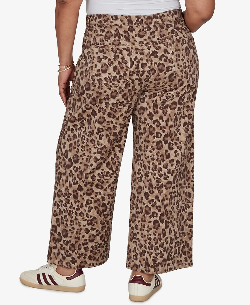 Ruby Rd. Plus Cheetah Print Wide Leg Jean