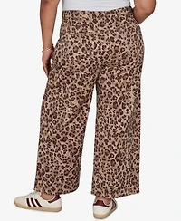 Ruby Rd. Plus Cheetah Print Wide Leg Jean