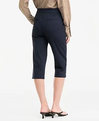 Bar Iii Women's Pinstripe Skinny-Leg Suiting Capris, Macy's Exclusive