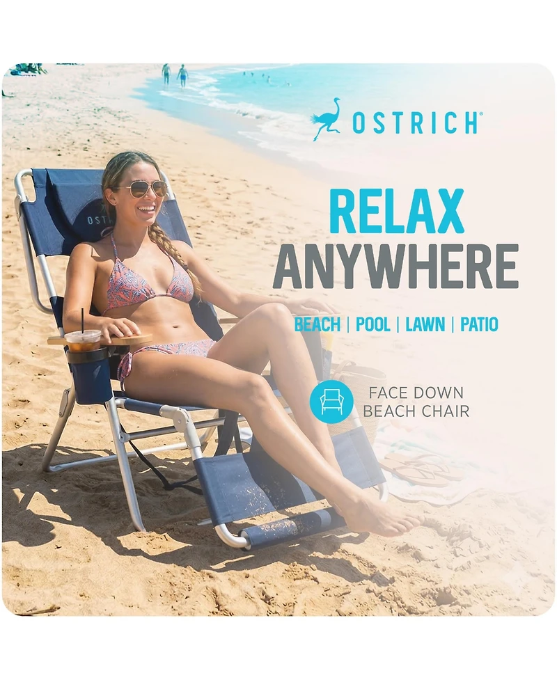 Ostrich The Woody Backpack 3N1 Chair Cooler Bag and Reclining Lounger