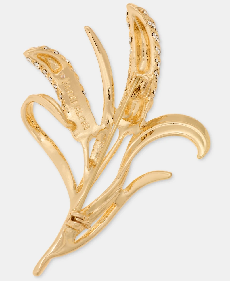 Anne Klein Pave Wheat Leaf Pin