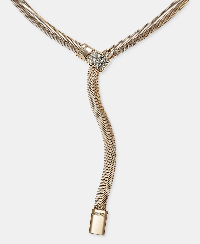 I.n.c. International Concepts Pave Omega Chain Lariat Necklace, 30" + 3" extender, Macy's Exclusive