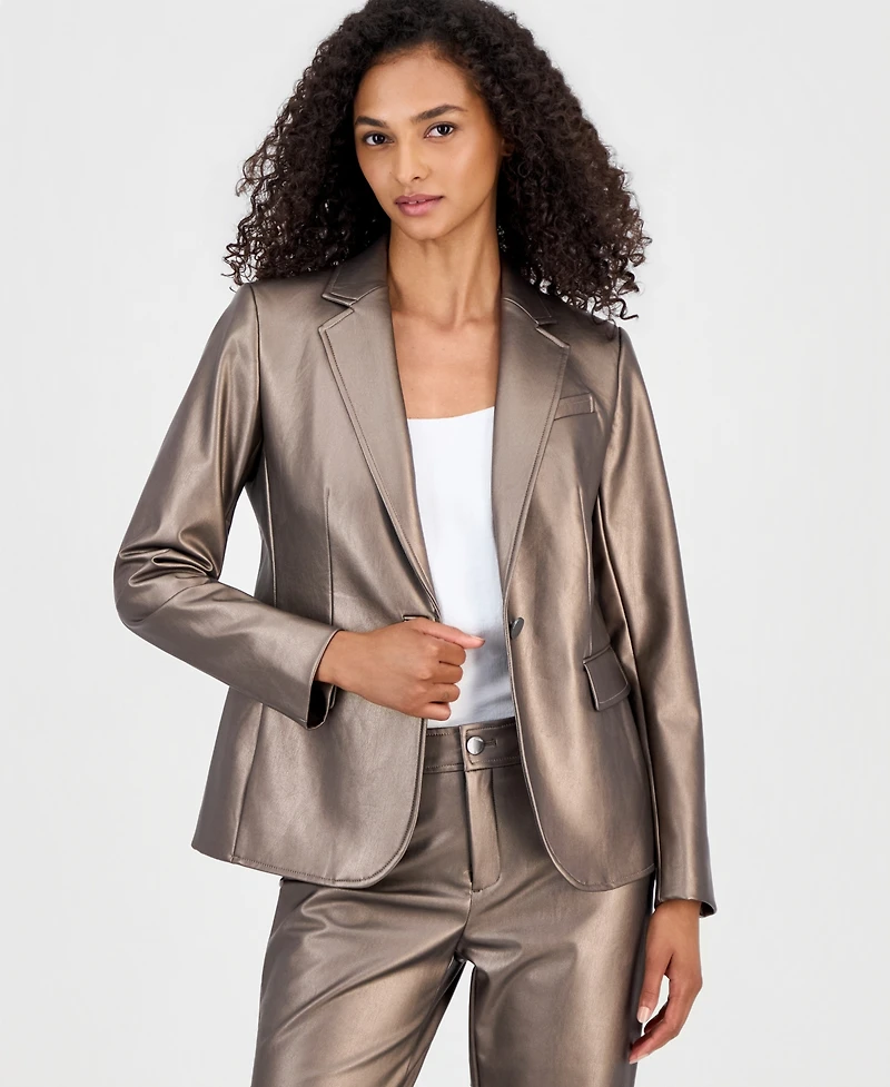 Anne Klein Women's Notch-Collar Single-Button Jacket