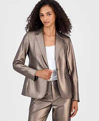 Anne Klein Women's Notch-Collar Single-Button Jacket