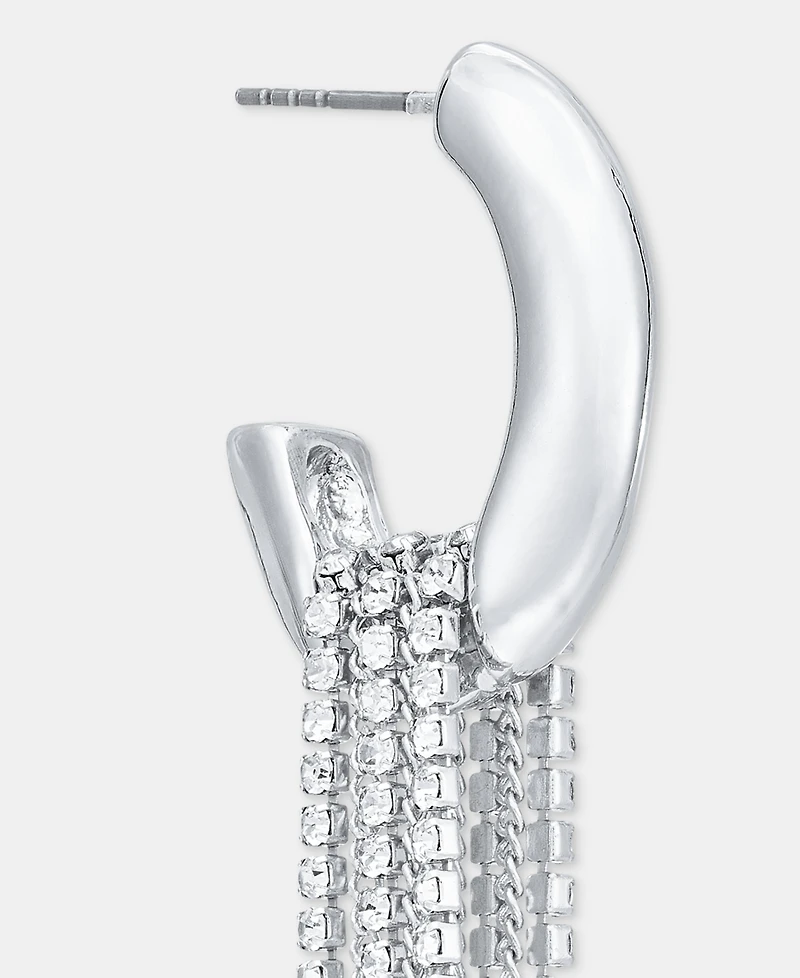 I.n.c. International Concepts Crystal Fringe C-Hoop Earrings, Macy's Exclusive