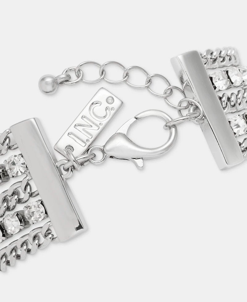 I.n.c. International Concepts Crystal Chain Multi-Row Flex Bracelet, Macy's Exclusive