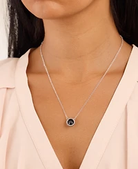 Macy's Sterling Silver 18" Crystal Rope Edge Necklace