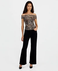 Guess Women's Zuri Leopard-Print Off-the-Shoulder Sleeveless Top