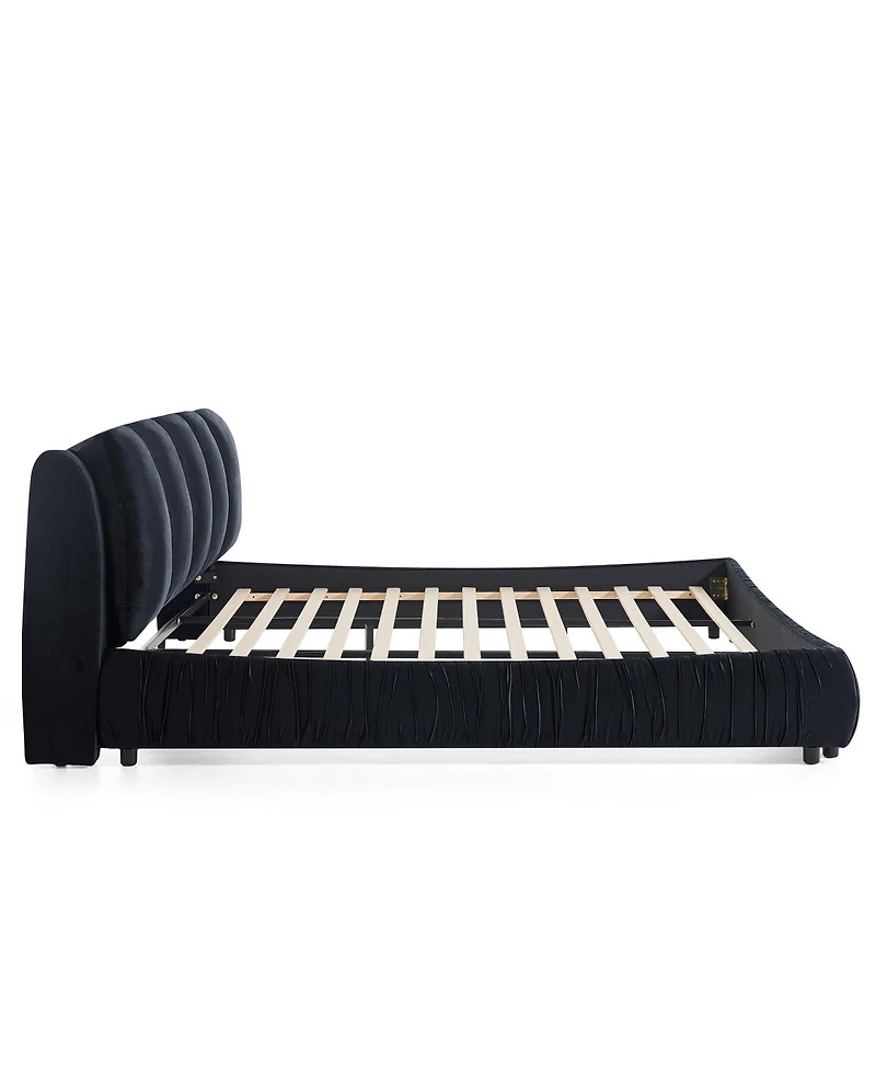 Streamdale Furniture King Size Upholstered Bed Frame with Segmented Sponge Headboard