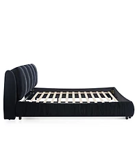 Streamdale Furniture King Size Upholstered Bed Frame with Segmented Sponge Headboard