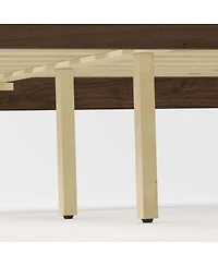 Streamdale Furniture Queen Size Spindle Platform Bed Frame with Curved Tall Headboard