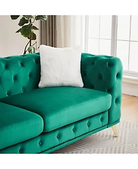 Streamdale Furniture Classic Modern 82.5" Velvet Chesterfield Sofa with Tufted Detailing