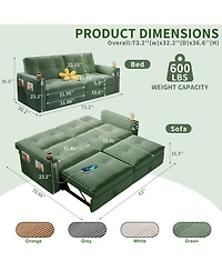 Clihome 2-in-1 Multi-Functional Sofa Bed,Made of Modern Corduroy Fabric,Suitable for Living Rooms,Bedrooms,Apartments and Small spaces