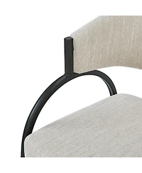 Boyel Living 2-Piece Modern Dining Chairs, Beige Upholstered Seat and Backrest, Sturdy Metal Legs, Contemporary Kitchen
