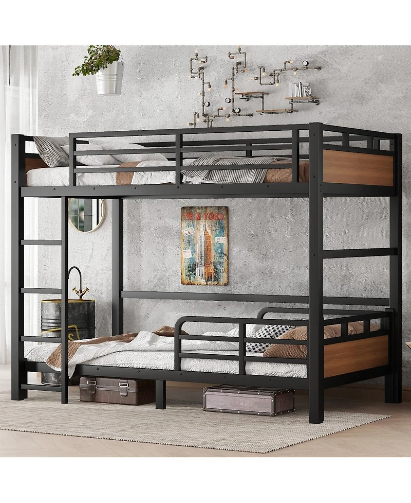 Streamdale Furniture Twin Xl over Twin Xl Metal Bunk Bed, Separable