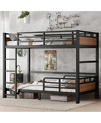 Streamdale Furniture Twin Xl over Twin Xl Metal Bunk Bed, Separable