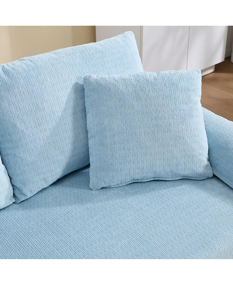 Streamdale Furniture 58 inch 3-in-1 Convertible Upholstered Futon Sofa Bed with Side Pockets
