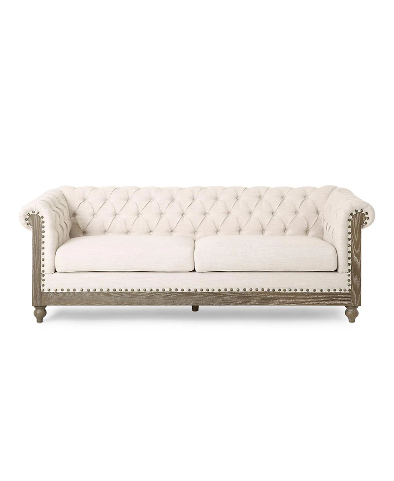 Streamdale Furniture Mirod Comfy 3-Seat Sofa with Wooden Legs, Retro Style for Living Room and Study