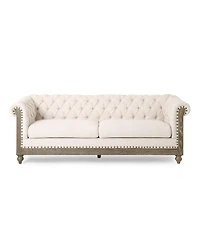 Streamdale Furniture Mirod Comfy 3-Seat Sofa with Wooden Legs, Retro Style for Living Room and Study