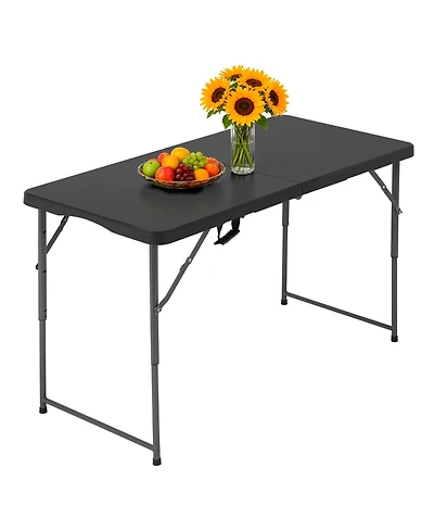 Aofar 4 Feet Folding Table Portable Plastic Carry Handle Camping Outdoor
