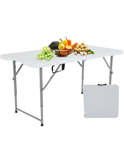 Aofar 4 Feet Folding Table Heavy Duty Plastic Utility Indoor Outdoor Party Dining Lock Function