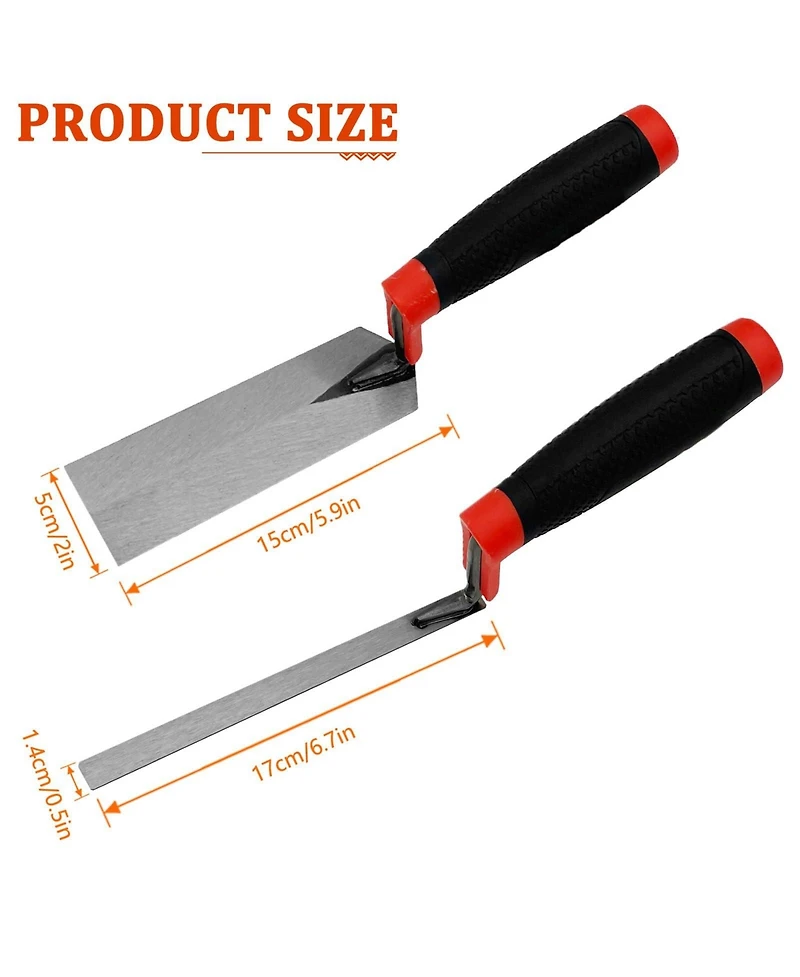 Xdovet Masonry Hand Tool Set Carbon Steel Concrete Trowels 5Pieces