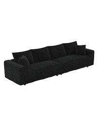 Streamdale Furniture 102.4" Modern Plush Corduroy 4-Seat Cloud Sofa with Soft Pillows