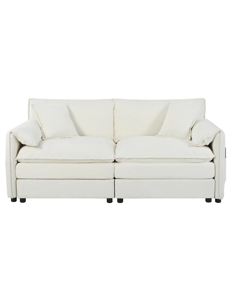 Clihome Oversized Chenille Loveseat Sofa, 2-Seater Small Cloud Couch, Modern Comfy Deep Seat Love Seat,Chenille