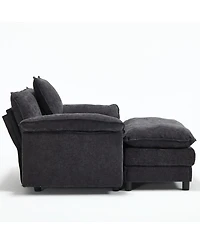Streamdale Furniture Modern Chenille Accent Chair with Ottoman