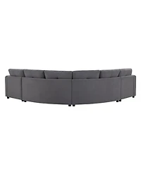 Streamdale Furniture 4-Piece Upholstered Curved Modular Sectional Sofa with Button Tufted Back