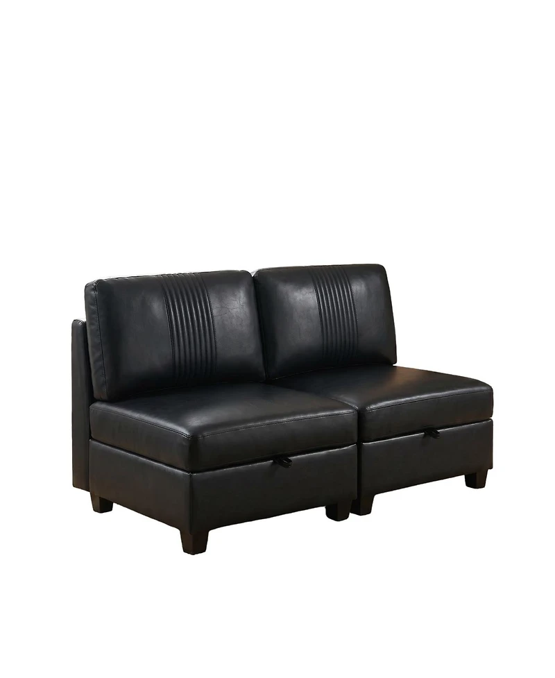 Streamdale Furniture Flexible Modular Pu Sofa with Storage and Sleeper Function - 2 Seater