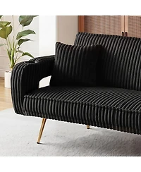 Streamdale Furniture 74.01" Minimalist Corduroy Sofa Bed with Pillows