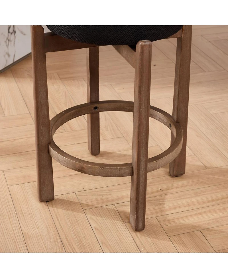 Streamdale Furniture Set of 2 Mid-Century Modern Swivel Counter Stools, 26" Seat