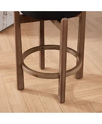 Streamdale Furniture Set of 2 Mid-Century Modern Swivel Counter Stools, 26" Seat
